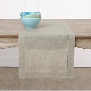 Solino Home Linen Natural Table Runner 144 Inches Long - 100% Pure Linen